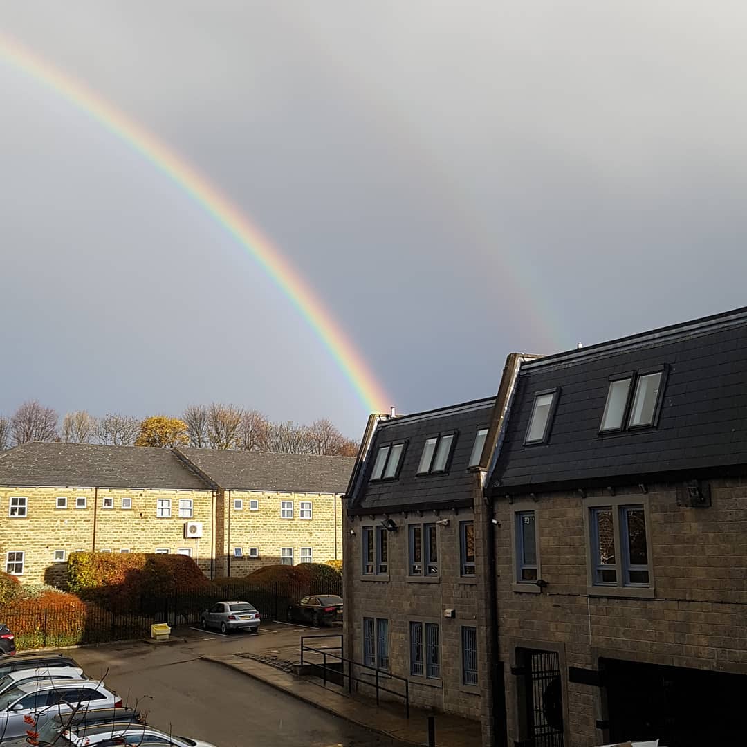 A rainbow over the office